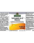 Nature's Answer Vitamin D-3 Drops 4000 IU 0.5 Fluid Ounce | Natural Immune Booster | Promotes Muscle and Bone Function | Supports Cardiovascular Health