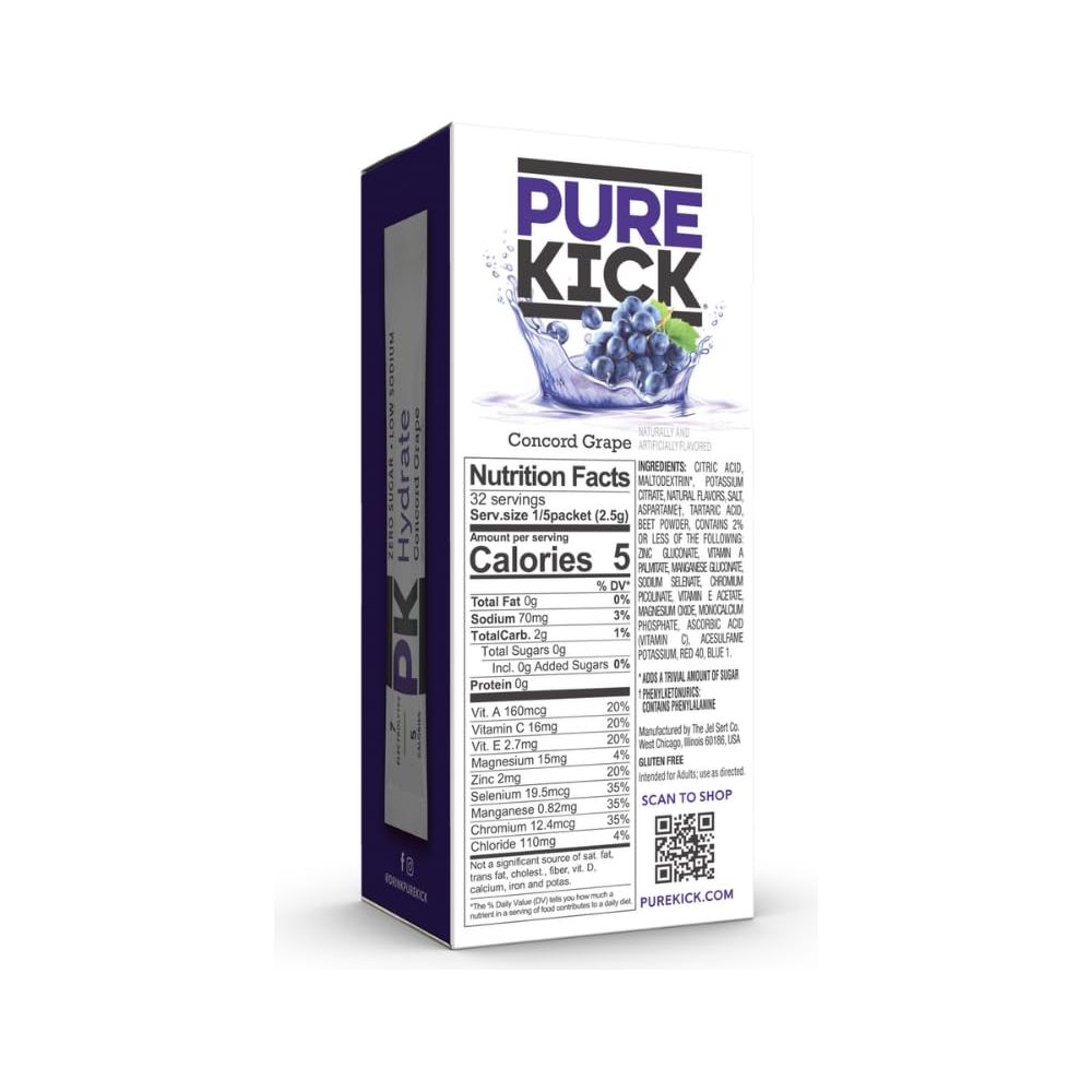 Pure Kick Pitcher Variety Pack Strawberry Watermelon  Concord Grape 6 Count 3 of each Variety Pack