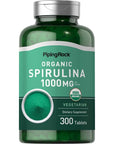 Piping Rock Organic Spirulina Tablets 1000 mg | 300 Pills | Vegetarian, Non-GMO, Gluten Free Supplement