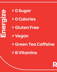 Ryde Energize Shot  Tropical Flavor  Caffeine  B Vitamins  0 Calories 0 Sugar  2 FL OZ Shots  Boosts energy 8 Pack