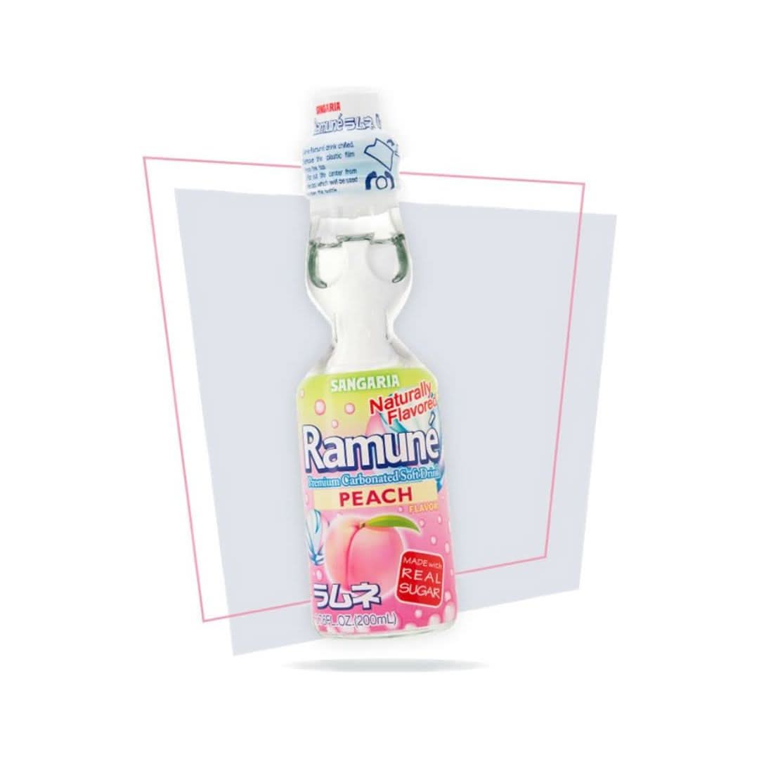 Sangaria Ramune Japanese Soft Drinks Marble Soda Carbonated Variety Pack Bundles Mix Favor Combo Original Strawberry Orange Melon Grape Peach Lychee Flavors 676 Fl Oz