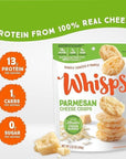 Whisps Cheese Crisps Parmesan Cheese | Protein Chips | Healthy Snacks | Protein Snacks, Gluten Free, High Protein, Low Carb Keto Food (2.12 Oz, 6 Pack)