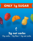 Low Sugar Fruit Snacks - Low Carb Mixed Fruit Gummies (1g) - Healthy Keto Fruit Snacks - Diabetic & Keto Gummies Made with Real Fruit - 16 Fruit Snacks Individual packs of 0.71oz