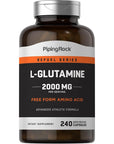 Piping Rock L Glutamine Capsules | 2000 mg | 240 Count | Free Form Amino Acid Supplement | Non-GMO, Gluten Free