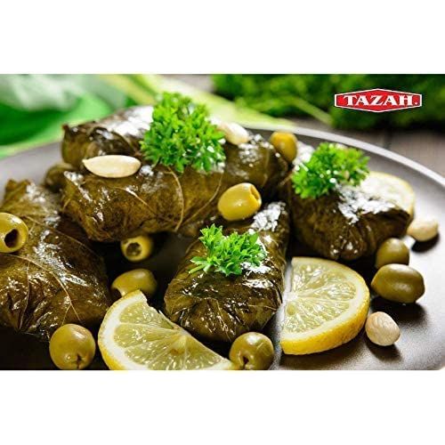 Tazah Grape Leaves in a Jar 16oz Drained California Style Turkish Vine Leaves Great For Stuffed Grape Leaves Dolma Halal Vegetarian Vegan  Net 32oz