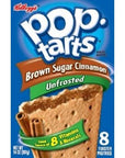 Kelloggs PopTarts Unfrosted Brown Sugar Cinnamon 8 Count 14oz Box Pack of 2