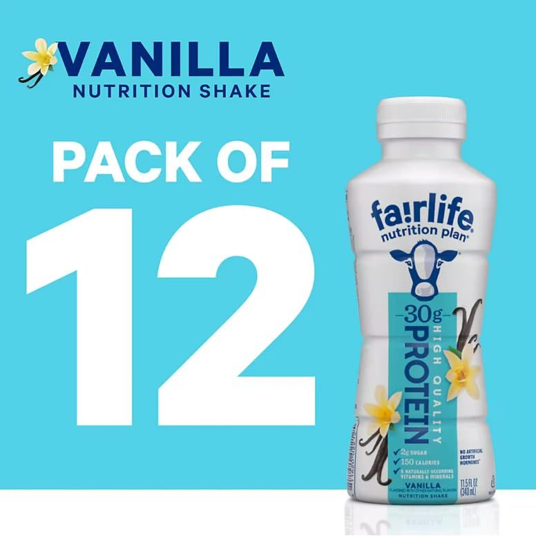 Fairlife Nutrition Plan Variety Pack Chocolate and Vanilla With a Sophley Individually Wrapped Flex Straws Set