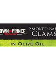 Crown Prince Natural Smoked Baby Clams in Olive Oil 3Ounce Cans Pack of 12