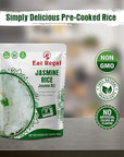 Eat Regal Jasmine Microwave Parboiled Rice Pack of 6 88 Ounce Ready Rice in 90 Sec 100 Natural Ingredients  Pre Cooked  Ready to Eat  Thai Sticky Rice  Side Dish