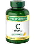 Nature's Bounty Vitamin C, Supports Immune and Antioxidant Health, Vitamin C Supplement, 1000mg, 300 Caplets