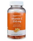 Amazon Basics Vitamin C 250 mg Gummy, Orange, 150 Gummies (2 per Serving), Immune Health (Previously Solimo)