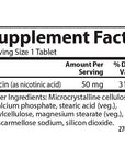 Carlson - Niacin, 50 mg, Supports Cholesterol Metabolism, Energy Production, Heart Health, Nerve Function, 100 Tablets