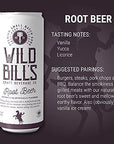 Wild Bills Classic Root Beer Soda Classic Craft Soda Pop Soft Drinks Sodas Made with Pure Cane Sugar Caffeine Free NO High Fructose Corn Syrup Gluten Free Vegan Low Sodium 12 Oz 12 Pack