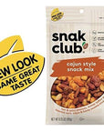 Snak Club All Natural Cajun Style Snack Mix Individual Snacks For Lunch or School Peanuts Corn Sesame Sticks  Almonds Mix 675Ounces Pack of 6