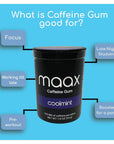 Maax Caffeine Energy Gum  125mg of caffeine per piece  Coolmint  25 pieces per container  Focus Supplement