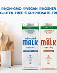 Malk Organic Unsweetened Almond Milk  32 fl oz  6 pack  Non GMO Whole 30 approved Dairy Free Vegan Plant Based