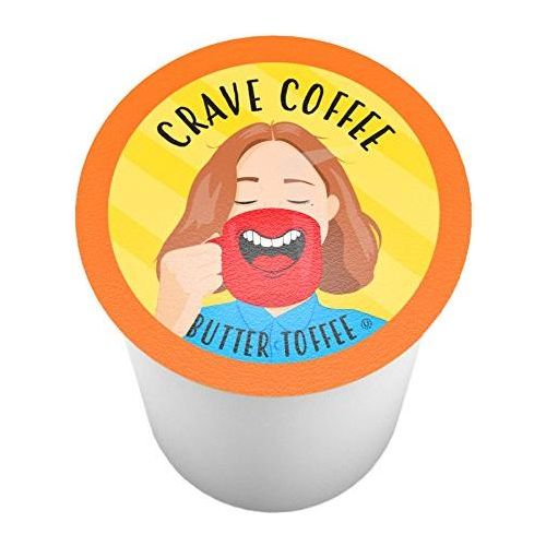 Crave Beverages Pods Compatible with 2.0 K-Cup Brewers, Butter Toffee, 40 Count