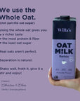 Willas Organic Barista Oat Milk Gluten Free Vegan Foams  Froths For Coffee CreamerMatcha Whole Grain Oats Maple Sugar Vanilla Extract Non GMO 3g Sugar 4g Protein 32 oz 6 Pack