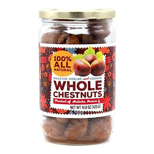 Gourmanity Chestnut Jar Chestnuts From Ardeche France Whole Roasted Chestnuts Peeled and Ready to Eat Great for Cooking Baking  Healthy Snacking Kosher Non Gmo and Gluten Free 148 oz