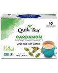 QuikTea Cardamom Instant Chai Tea Latte  10 Count Single Box  Superfood Antioxidant Digestion Tea