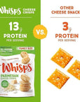 Whisps Cheese Crisps Parmesan Cheese | Protein Chips | Healthy Snacks | Protein Snacks, Gluten Free, High Protein, Low Carb Keto Food (6 Oz, 2 Pack)