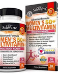 Daily Multivitamin for Women 50 & Over - Memory Support Supplement - Promotes Stress Reduction & Healthy Immune Response - Women's Multivitamin Supplement Designed for Stomach Comfort - 60 Capsules