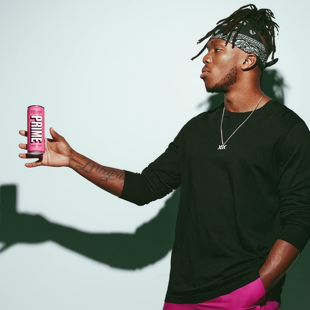 Prime Energy Drink by Logan Paul  KSI Naturally Flavored 200mg Caffeine Zero Sugar 300mg Electrolytes Vegan 12 Fl Oz per Can Strawberry Watermelon 24 Pack