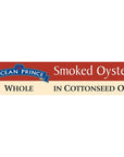 Ocean Prince Smoked Oysters in Cottonseed Oil 3Ounce Cans Pack of 18