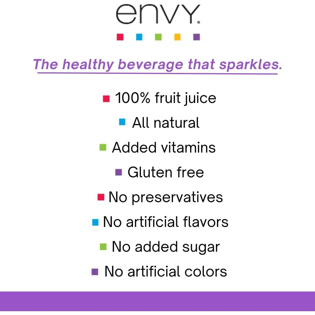 Envy Sparkling 100 Fruit Juice Acai Berry 8oz Case of 24