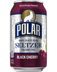 Polar Seltzer Water Orange Vanilla 100 Black Cherry Natural Sparkling Soda Beverage Soft Drink Cans  3 Cases 36 Pack