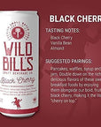 Wild Bills Black Cherry Soda Classic Craft Soda Pop Soft Drinks Sodas Made with Pure Cane Sugar Caffeine Free NO High Fructose Corn Syrup Gluten Free Vegan Low Sodium 12 Oz 4 Pack