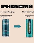 All Phenoms Daily Sparkling Organic Prebiotic  Probiotic Drink  Adaptogen Mushroom Blend 475mg of Lions Mane Reishi  Cordyceps Vitamin C D3 Zinc  Berry Mint 12 Pack