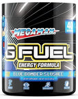 G Fuel Megaman Energy Powder, Sugar Free, Clean Caffeine Focus Supplement, Water Mix, Blue Slushee Flavor, Focus Amino, Vitamin + Antioxidants Blend, 9.8 oz (40 Servings)