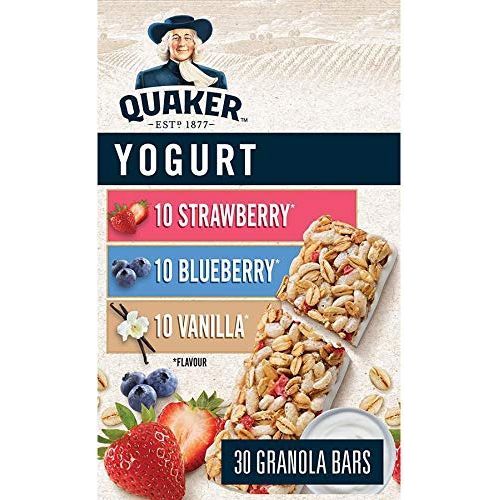 Quaker Bars Yogurt Strawberry Blueberry Vanilla Granola Bars Variety Pack 30ct, 1.05kg2.3lbs., {Imported from Canada}