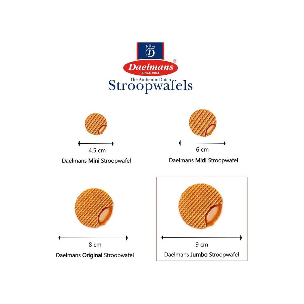 DAELMANS Stroopwafels Dutch Waffles Soft Toasted Caramel Office Snack Jumbo Size Kosher Dairy Authentic Made In Holland 18 2pack Stroopwafels Per Box 275oz each