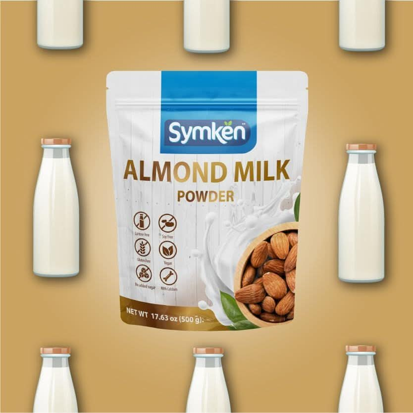 SYMKEN Almond Milk Powder 176 Oz 500g  Pure Almond  No added sugar  Vegan  Gluten free  Lactose free  NonGMO  NonDairy  Vegan protein 15  Plantbased Almond Milk