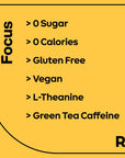 Ryde Focus Shot  Orange Flavor  LTheanine  Ginseng  Caffeine  0 Calories 0 Sugar  2 FL OZ Shots  Helps You Focus 8 Pack