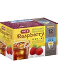 Jordans Blend Iced Tea K Cup Bundle of Raspberry K Cups 12 Ct and Peach Iced Tea K Cups 12 Ct Total of 24 with 2 HotCold Cup Sleeves