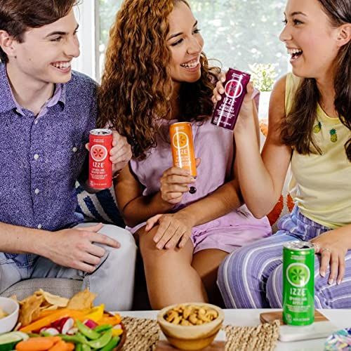 IZZE Sparkling Juice 4 Flavor Variety Pack  No Added Sugars and Preservatives  90 Calories Per Can  Ready Set Gourmet Donate a Meal Program  1 Pack 84oz 24ct 6 of Each Flavor