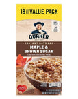 Generic Instant Oatmeal Maple and Brown Sugar Value Pack 18 Packets