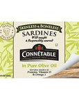 Sardines  Connetable  Sardines in Pure Olive Oil  Skinless Boneless  4375 Ounce  Pack of 12