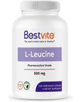 BESTVITE L-Leucine 500mg per Capsule - 240 Vegetarian Capsules