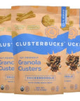 Lil Bucks Clusterbucks Gut Friendly Clusters made with Regenerative Organic Sprouted Buckwheat Gluten Free Snack Snickerdoodle 3 Pack