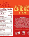 The New Primal All Natural Chicken Sticks, Buffalo Style, Keto & Gluten Free Healthy Snacks for Adults, Sugar Free Low Carb Snack, Paleo, 9g Protein, 60 Calories Buffalo Chicken, 20 Count