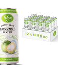 CoCo Joy Lean Coconut Water 100 Coconut Water Zero Sugar Added Fresh LowCarb HighCalcium NutrientRich CoconutWater Drink with Electrolytes Potassium and Other Nutrients 12 pack