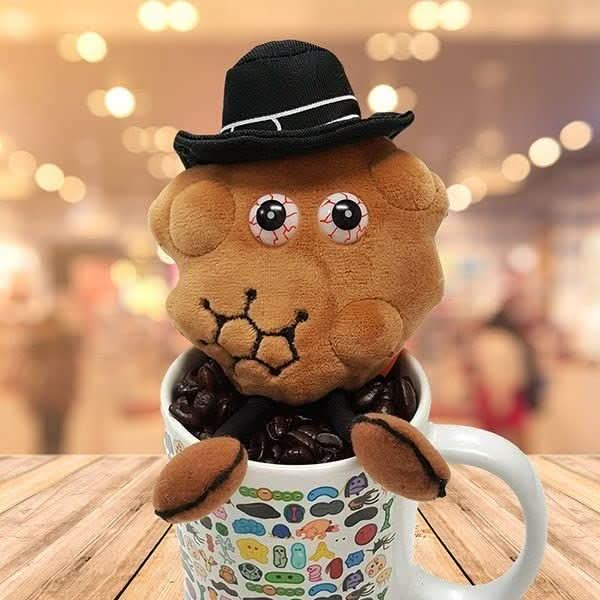 GIANTmicrobes Caffeine Plush Learn about Science Coffee and Tea History with this Memorable Gift for Friends Scientists Coffee Lovers Tea Drinkers Healthcare professionals Teachers and Students