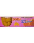 MW Polar Snack Cups 24 Cups of Diced Yellow Peaches in Light Syrup 12 Packs of 2Count 4 oz Convenient Snack Pack