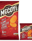 McCoy's Flame Grilled Steak Flavour Ridge Cut Potato Crisps, 6 x 25g