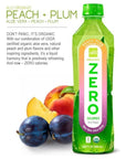 ALO ORGANIC ZERO Aloe Vera Juice, Peach + Plum - 16.9 fl oz, Pack of 12