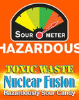 Toxic Waste  Nuclear Fusion  Dual Flavored Hazardously Sour Candies  5 Assorted Flavor Combinations  148 oz Drums Pack of 3